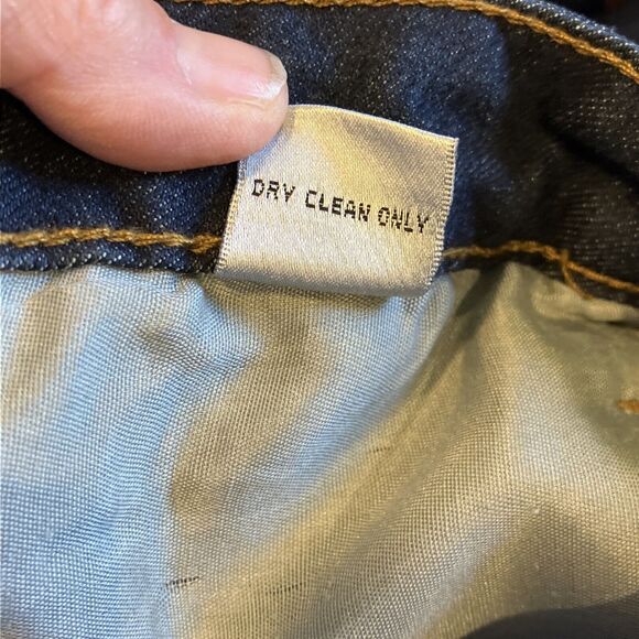 Style New York Womens 10 Black Lace Beaded Hem Dark Wash Blue Denim Jeans - Picture 9 of 9